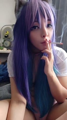 Cute Anime Girl smoking a cig(full vid on my 0nlyfans/ManyVids)