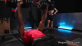 Bbc gay anal fucks man and gets fucked in the gym