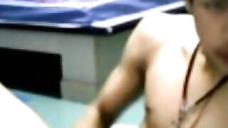 Thai Guy Strokes and Shoots on Webcam 2