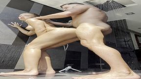 pawg cherry kiss with big round ass get fucked in the shower