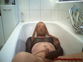 Nylon Encasement Piss in Bathroom