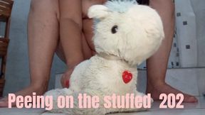 Peeing on the stuffed 202