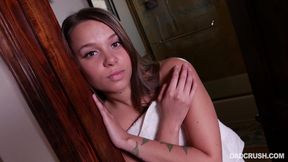 Sexy girl Liza Rowe loves deepthroating big cock before having hardcore fuck