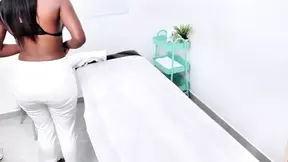 Black Latina gets big cock massage and eats creampie