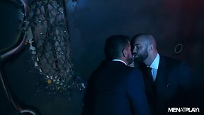 Glory hole fun! hot fuck in suits