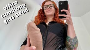 Office boss humiliates wife with futa DP and chastity cage