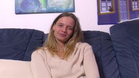 Cute German blonde jerks her twat in front of the cam