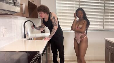 Kimmy Charms Fucking Her Black Maintenance Man Deep Until the Anal Creampie Burst
