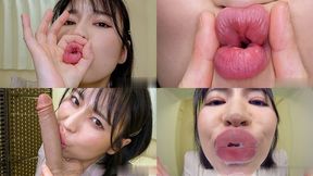 Kayo Iwasawa - LIP FETISH - Showing off octopus kisses with sexy lips & dick kisses & subjective octopus kisses - 1080p