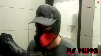 McPuppy - Drinking my cum at Work