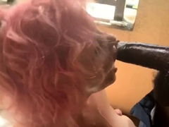 Interracial BBC Facial Outside on Balcony