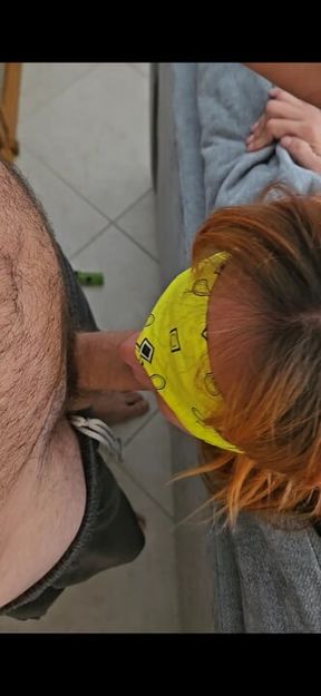 Submissive slut plays with biggest cock