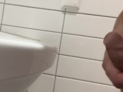 Getting hard in restroom