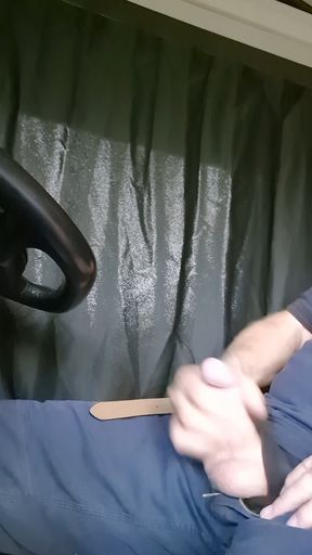 Huge cum spurt in my truck.