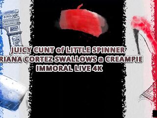 WET VAGINA of LITTLE ARIANA CORTEZ SWALLOWS a CREAMPIE