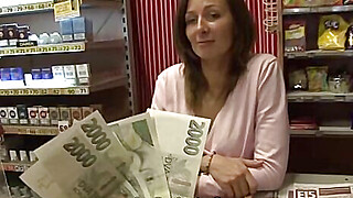 Slender czech MILF getting pounded hard in her shop