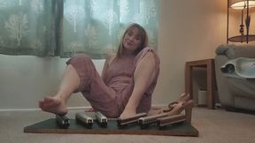 Giantess Lily Kink requested clip toy car crush of train coaches sent in by a customer in big chunky heels ground view