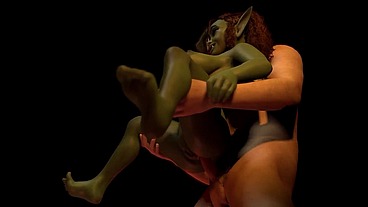 Stand and Carry a sexy Goblin Girl - 3D Porn