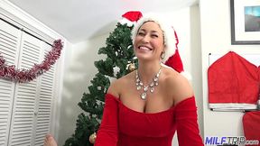 Miss Claus gives good boys perfect head - POV Milf Trip