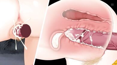 The goblin cock filled the elven pussy to the brim with sperm and made her pregnant.