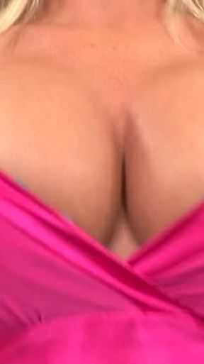 Busty blonde Emilianna gets oil poured into her pussy