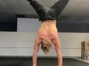 Hot guy doing handstand