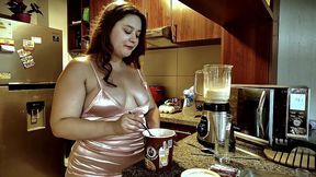 nicole s bedtime snack: stripping, teasing & showing off my big soft belly 🍨🍑