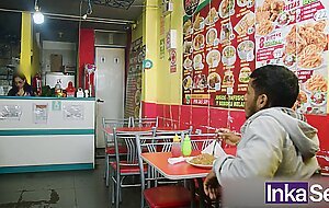 Mature white waitress fucks black guy for not paying for her food