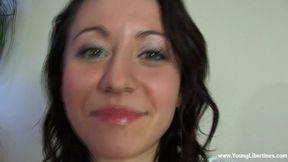 Adorable brunette with round bottom Nena is getting sensually impaled