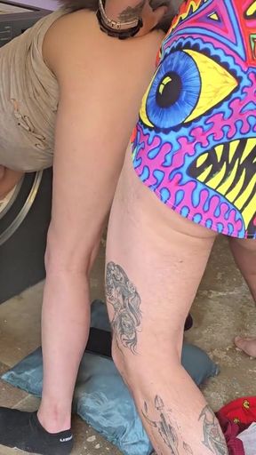 Stepsis got stuck in the washing machine ,just had to fuck her flowering pussy   Clip 3
