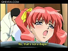 Hentai school babe banged hard from behind in bathroom