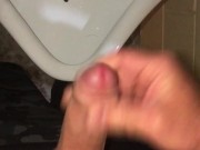 Risky Public Urinal Masturbation Pissing & Cumming as fast as I can