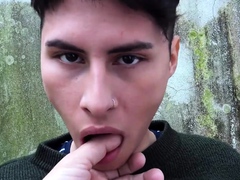 Gay latino teen bareback fucked by horny stud outdoor