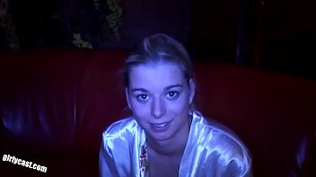 Blonde teen sucks cock at the gloryhole