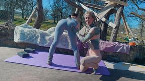 JOI Voyeur Stretching in Yogapants with Anuskatzz - POV Jerk Off Instructions in Leggings (AVI)