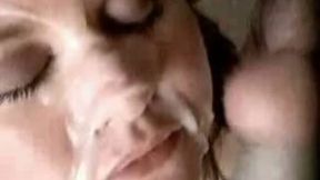 My cum-addicted girlfriend sucks my dick until she gets a facial