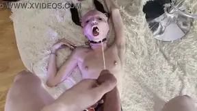 Degraded teen NicoleWet gets humiliated with anal and facefuck