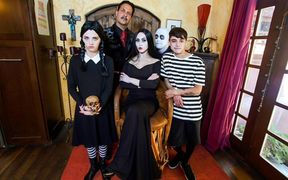 MILF and a Teen in a Halloween Group Sex