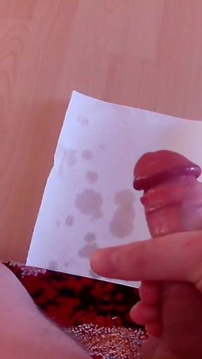 skinny guy massages his thick uncut cock with oil and cums a huge load   Clip 1
