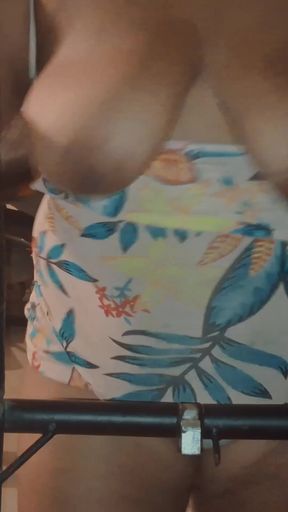 EVAGELICA PAYS FOR BREASTS AT THE GYM