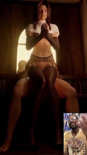 Slutty Nun Aerith Continues to Ride Cock as She Prays All of Her Sin Away