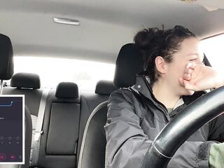 Going through the drive thru with my lush in! Trying hard not to cum!