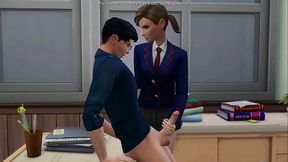 Horny British Student Gets Creampied By Japanese Teacher - sims 4 - 3D animation