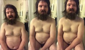 Venting big belly hairy armpits gay peeping chubby guy solo