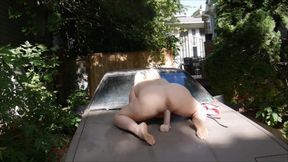 Naked orgasm fuck me on car