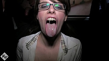 Dirty Cum Slut Tiffany Taylor Visits The Sex Cinema To Sucks Off Strangers Cocks and Get Her Tits Covered In Cum