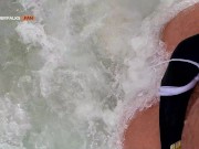 Handsome muscle daddy Koby Falks has his uncut cock sucked in the beach dunes