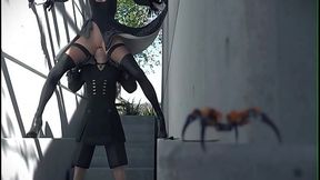 ニア：オートマタ ３D 野外でプレイ。