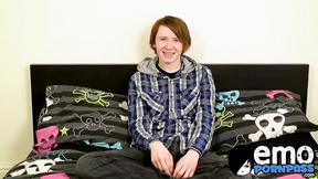 ”Emo twink Jack Halliwell stroking his meat on his emo bed”