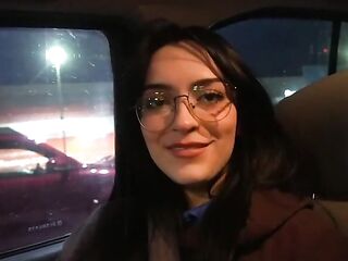 I took the beauty from the supermarket to my abode to cover her face with jizz.